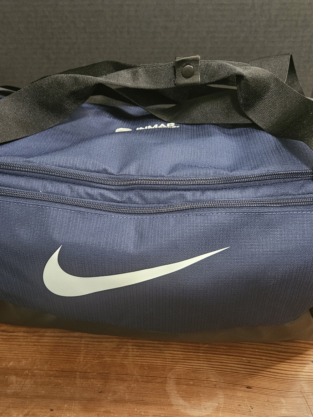 Nike Men’s Navy Duffel Bag with White Swoosh